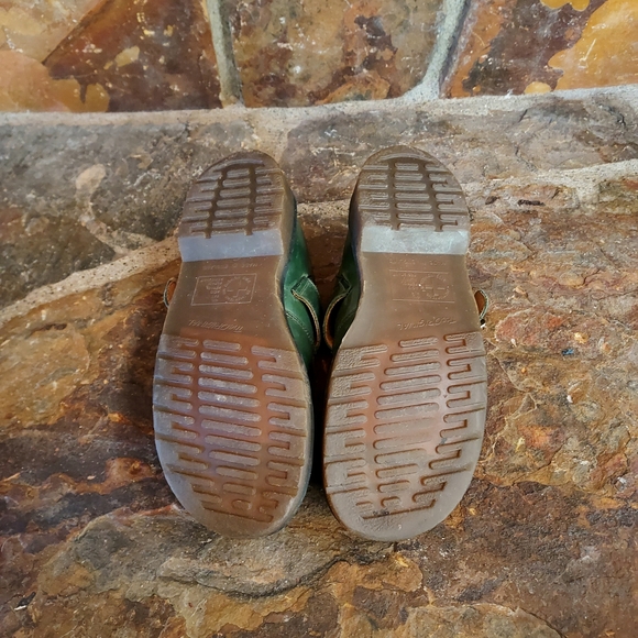 Dr. Martens Green Leather Flats with Classic Monk Strap - Picture 5 of 7